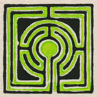 labyrinth linoldruck